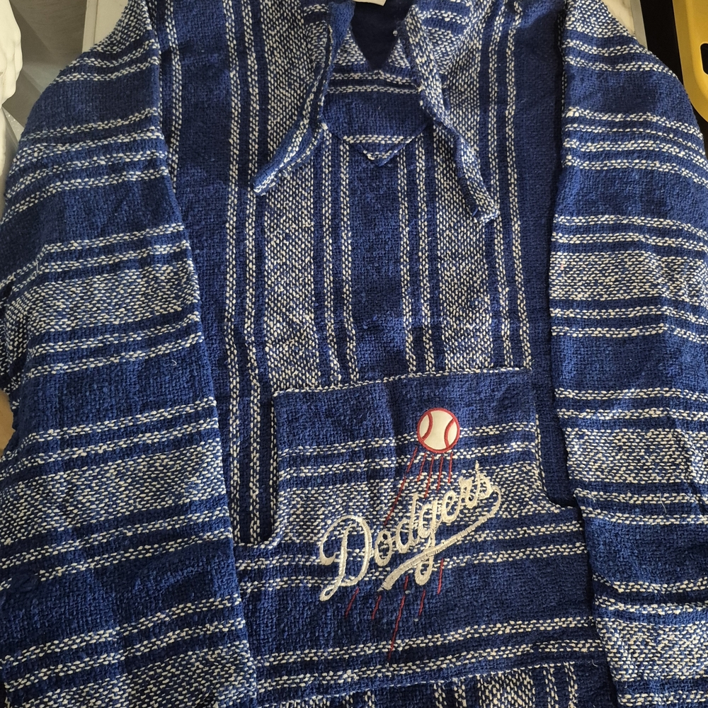 Dodgers Men's Poncho Hoodie- Rare From Durango Mexico